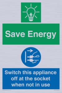 Save Energy, Switch this appliance off at the socket when not in use